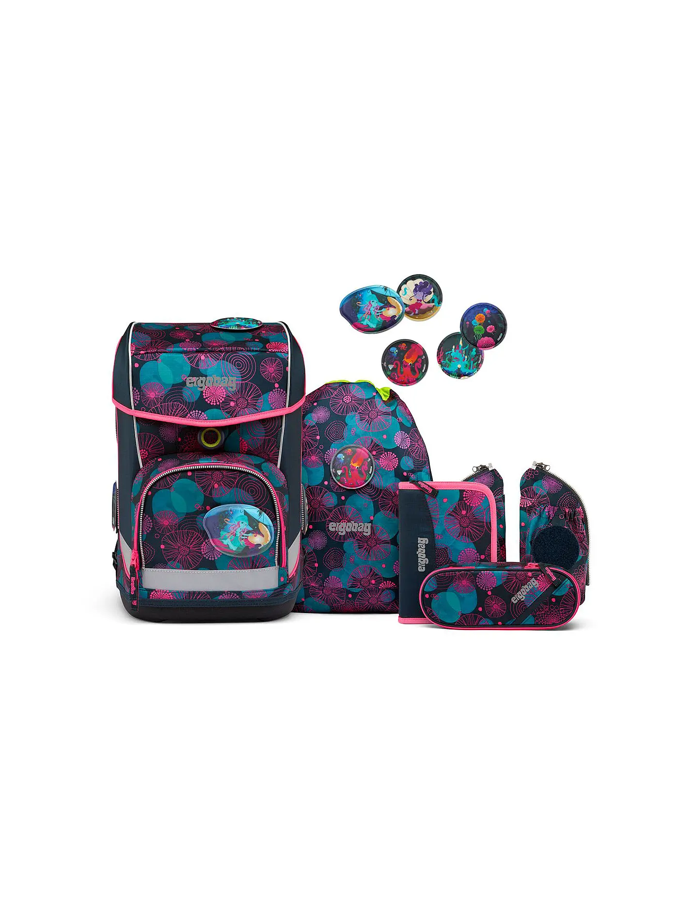 ERGOBAG | Schultaschen Set 5-tlg. Cubo Light - KorallBär | 